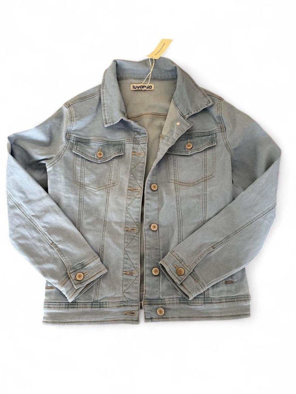 NWT Luvamia Light Wash Denim Jacket - Light Blue